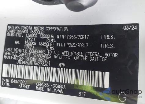 2024 Toyota 4Runner Sr5 z USA, uszkodzony, nr VIN JTEMU5JR1R6273261